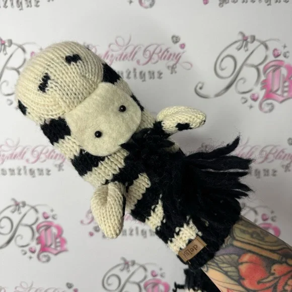 Delux mittens zebra wool thick warm animal puppet style cute winter gloves y2k - Picture 12 of 15